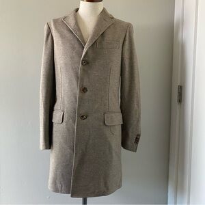 United Arrows men's beige wool car coat/overcoat, JP 44 (US XS)